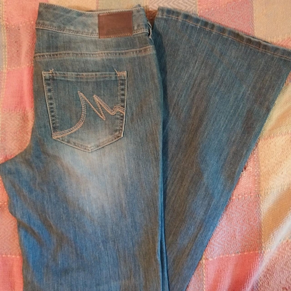 Maurices Blue Flare Wide Leg Jeans